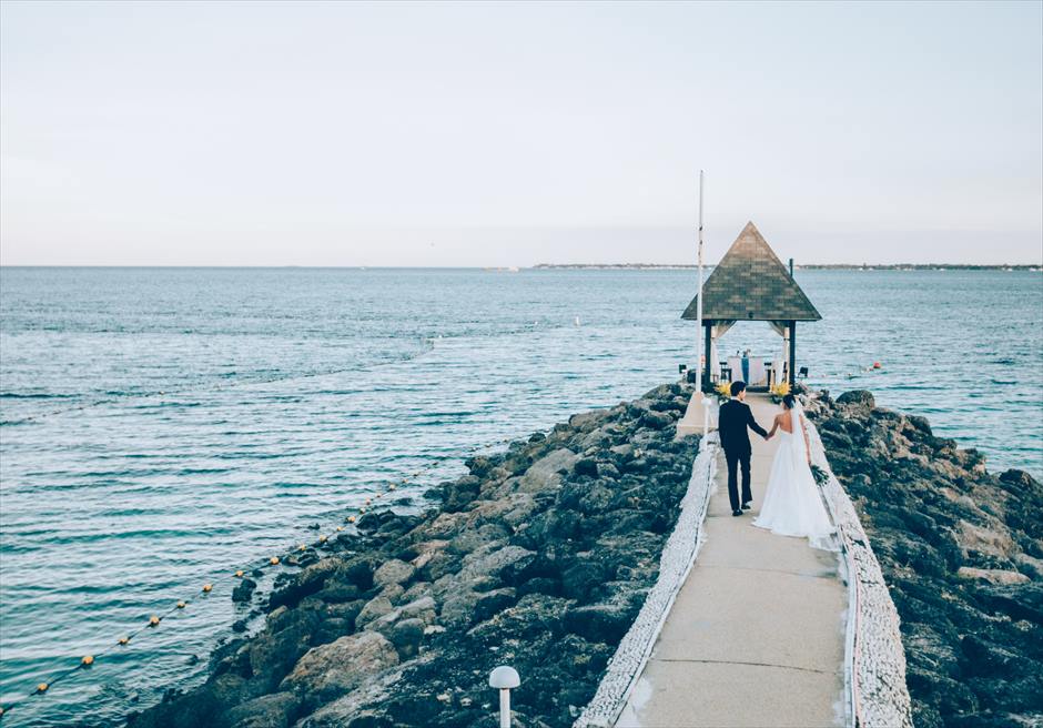 シャングリラ・マクタン・リゾート＆スパの桟橋でこだわりをかなえる挙式後撮影